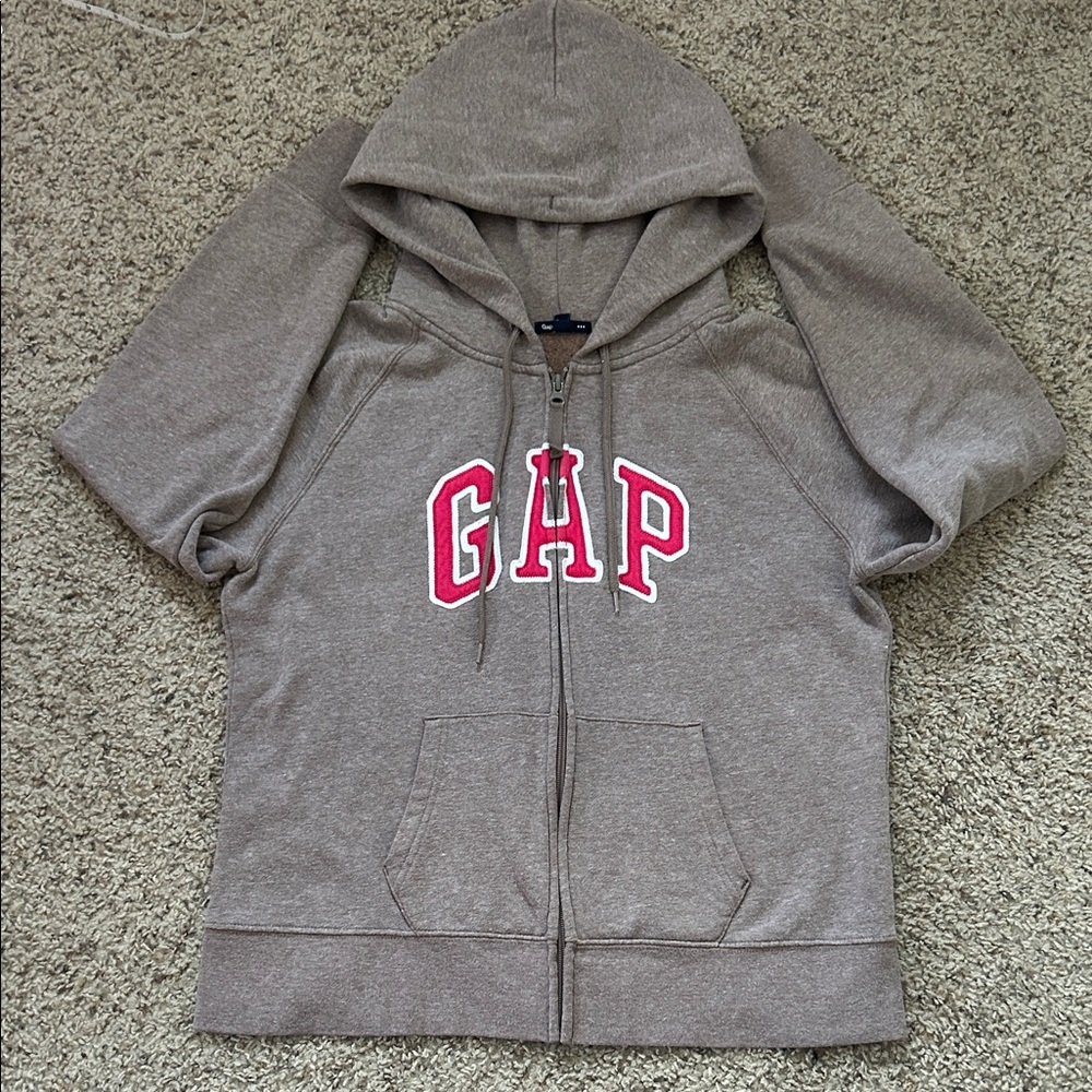 GAP Brown and Pink Zipup Hoodie